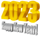 2023 3D Yellow PNG Transparent Clipart