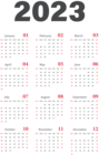 2023 Calendar US Transparent Clipart