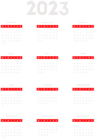 2023 EU Calendar Transparent White PNG Clipart