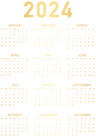 2024 Gold Calendar US PNG Clipart