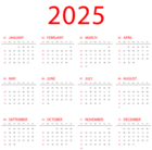 2025 Calendar US Transparent PNG Clipart