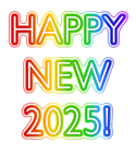 2025 Colorful Happy New Year PNG Clipart