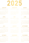 2025 Gold Calendar PNG Clipart