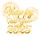 2025 Happy New Year With Fireworks Transparent PNG Image