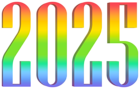2025 Rainbow Colors PNG Clipart