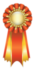 Orange Rosette Ribbon PNG Clipart Picture