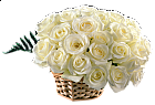 White Roses Basket Bouquet Clipart