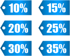 Blue Discount Tags Set Part 1 Transparent PNG Image