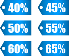 Blue Discount Tags Set Part 2 Transparent PNG Image