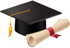 Graduation Cap and Diploma PNG Clip Art