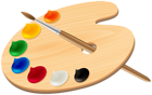 Palette with Paint Brush Transparent Image