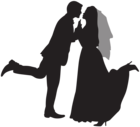 Silhouette Wedding Couple PNG Clip Art