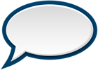 Speech Bubble White Blue PNG Clip Art Image