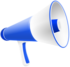 Blue Megaphone Speaker PNG Clipart