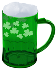 St Patrick Green Beer with Shamrocks PNG Picture