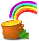 St Patrick Pot Of Gold with Rainbow PNG Picture