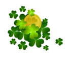 St Patricks Shamrocks with Coin Decor PNG Clipart