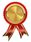 Gold and Red Medal PNG Clipart Image