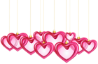 Hanging Hearts Decor Transparent PNG Clip Art