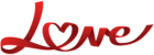 Love Decorative Text Red Transparent Image