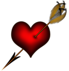 Transparent Red Heart with Arrow PNG Clipart