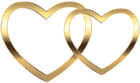 Transparent Two Gold Hearts PNG Clip Art Image