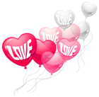 Valentines Day Pink and White Love Heart Baloons PNG Clipart Picture