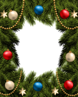 Christmas PNG Transparent Pine Frame Border