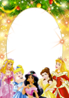 Transparent Kids PNG Frame with Christmas Princesses