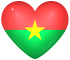 Burkina Faso Large Heart Flag