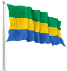 Gabon Waving Flag PNG Image