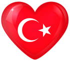 Turkey Large Heart Flag