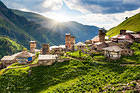 Village Adishi Glacier Georgia Wallpaper