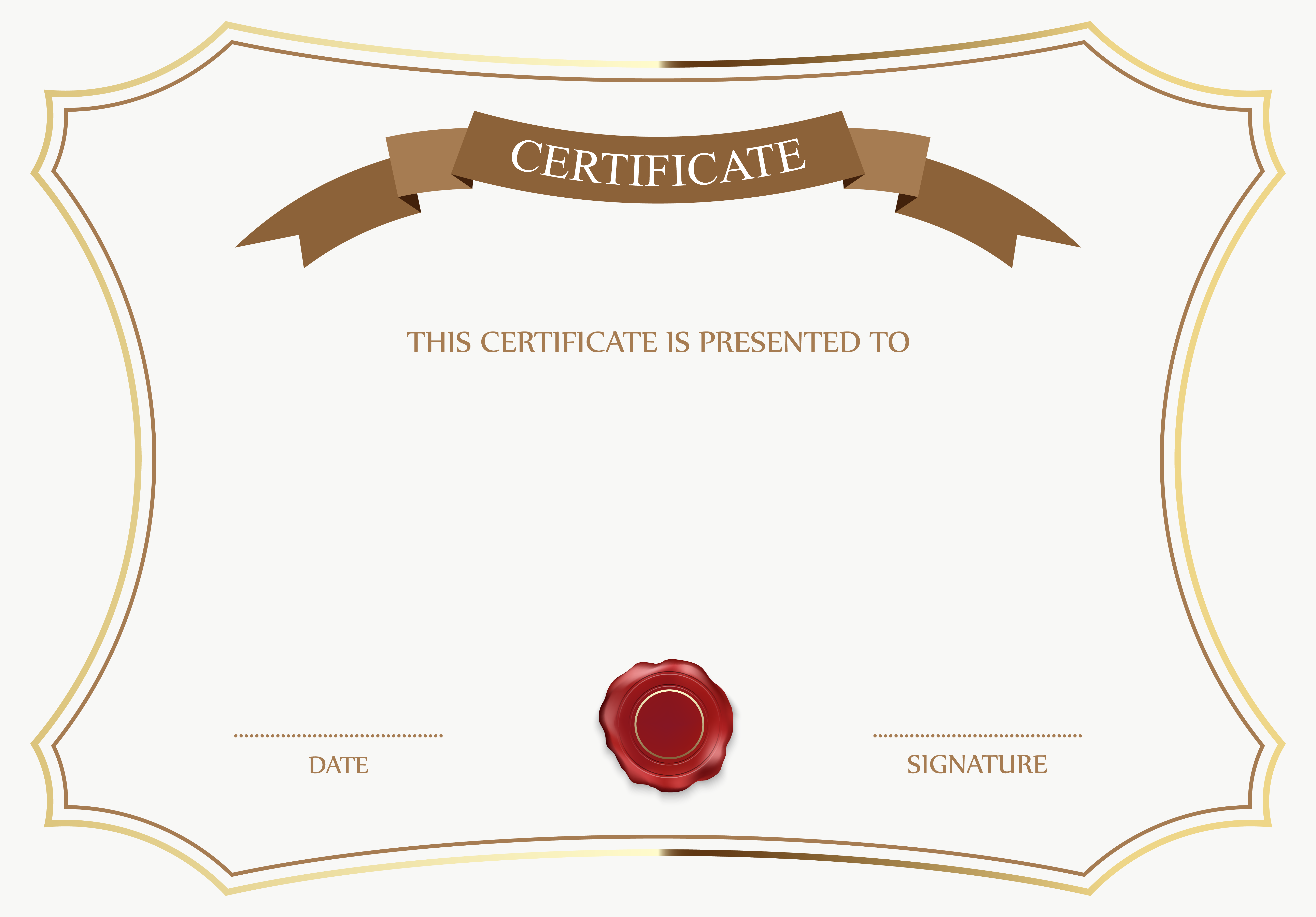 White and Brown Certificate Template PNG Image​  Gallery Intended For Love Certificate Templates