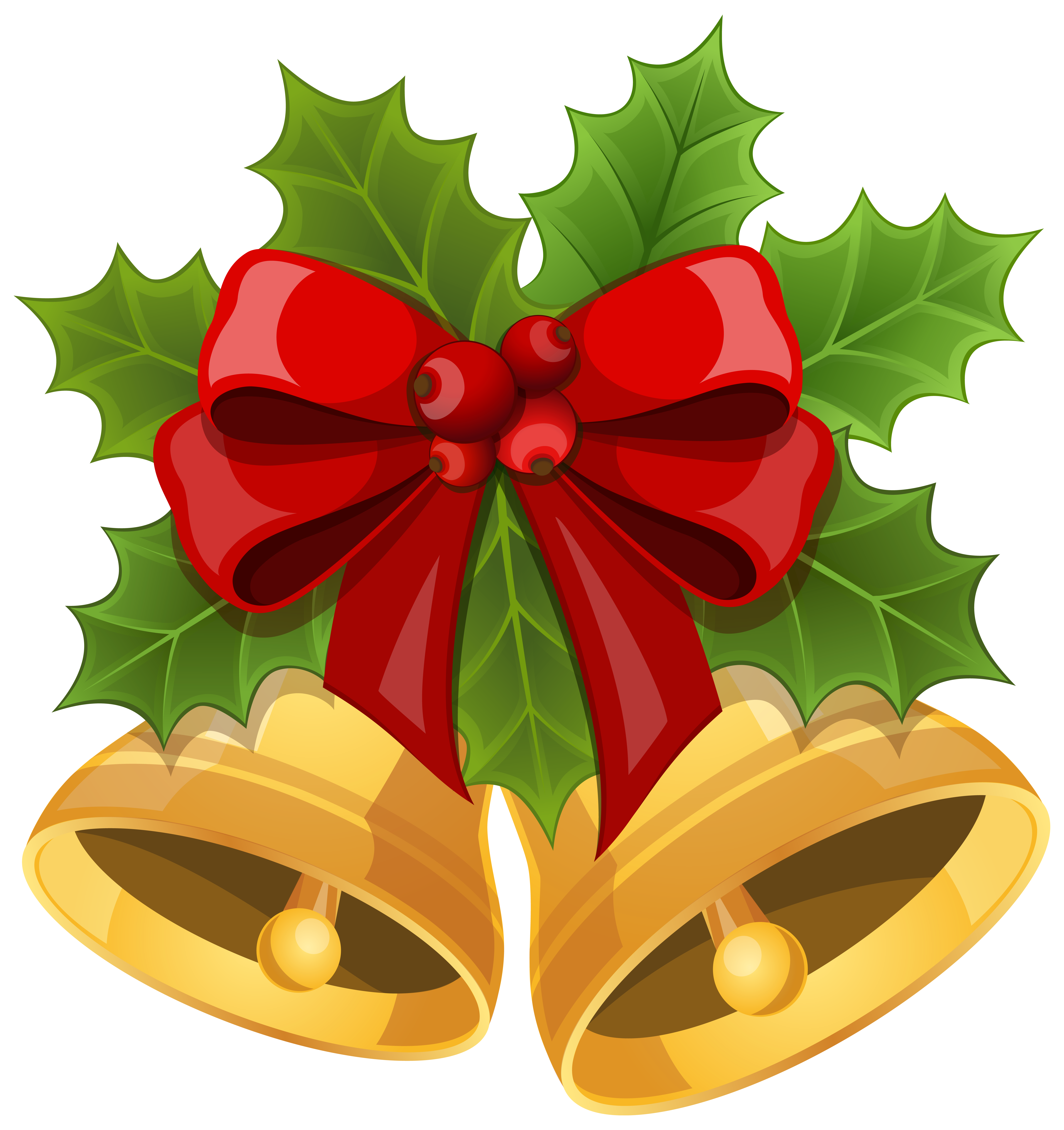 christmas holly bells clip art