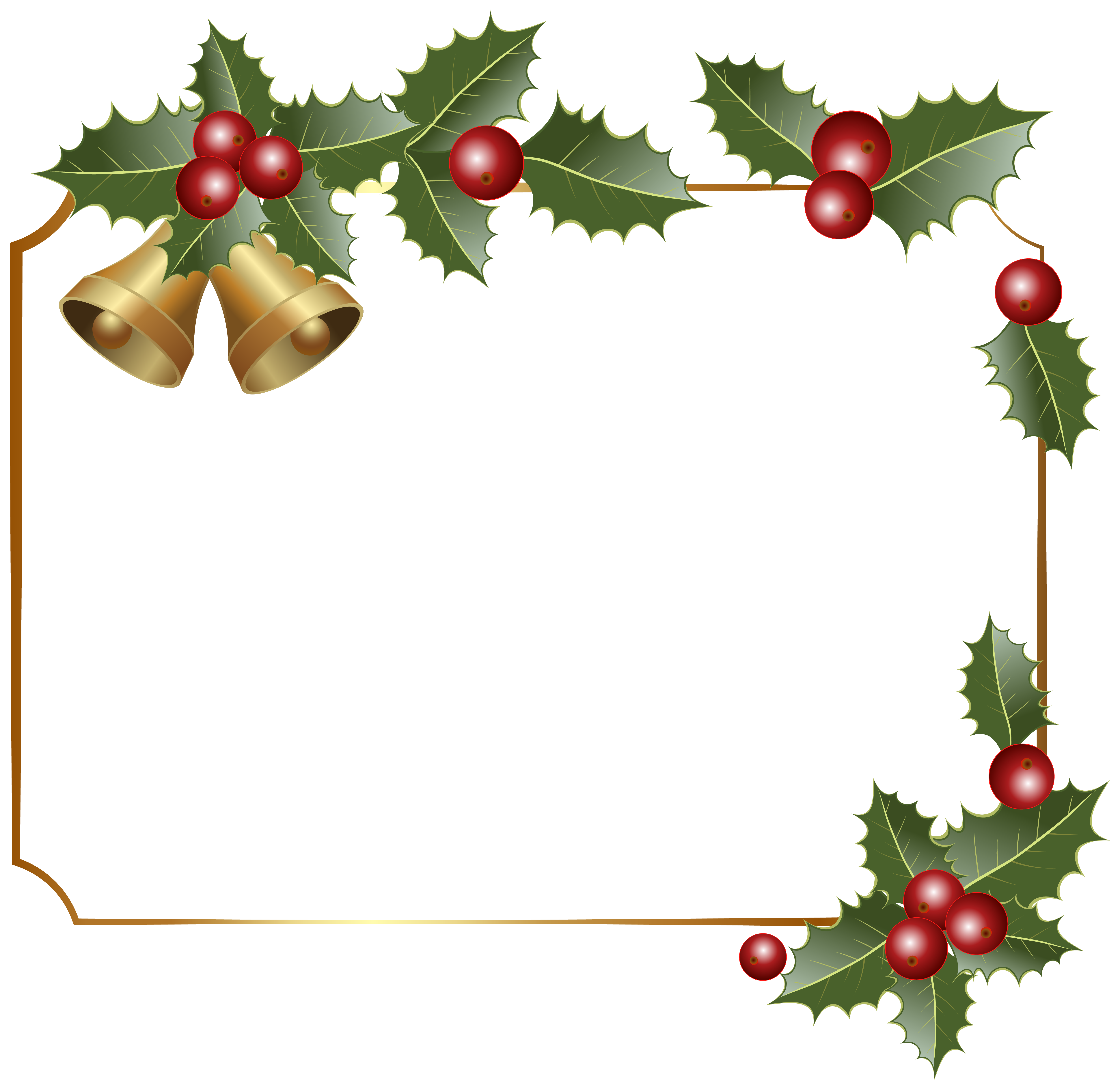 holly corner border clipart