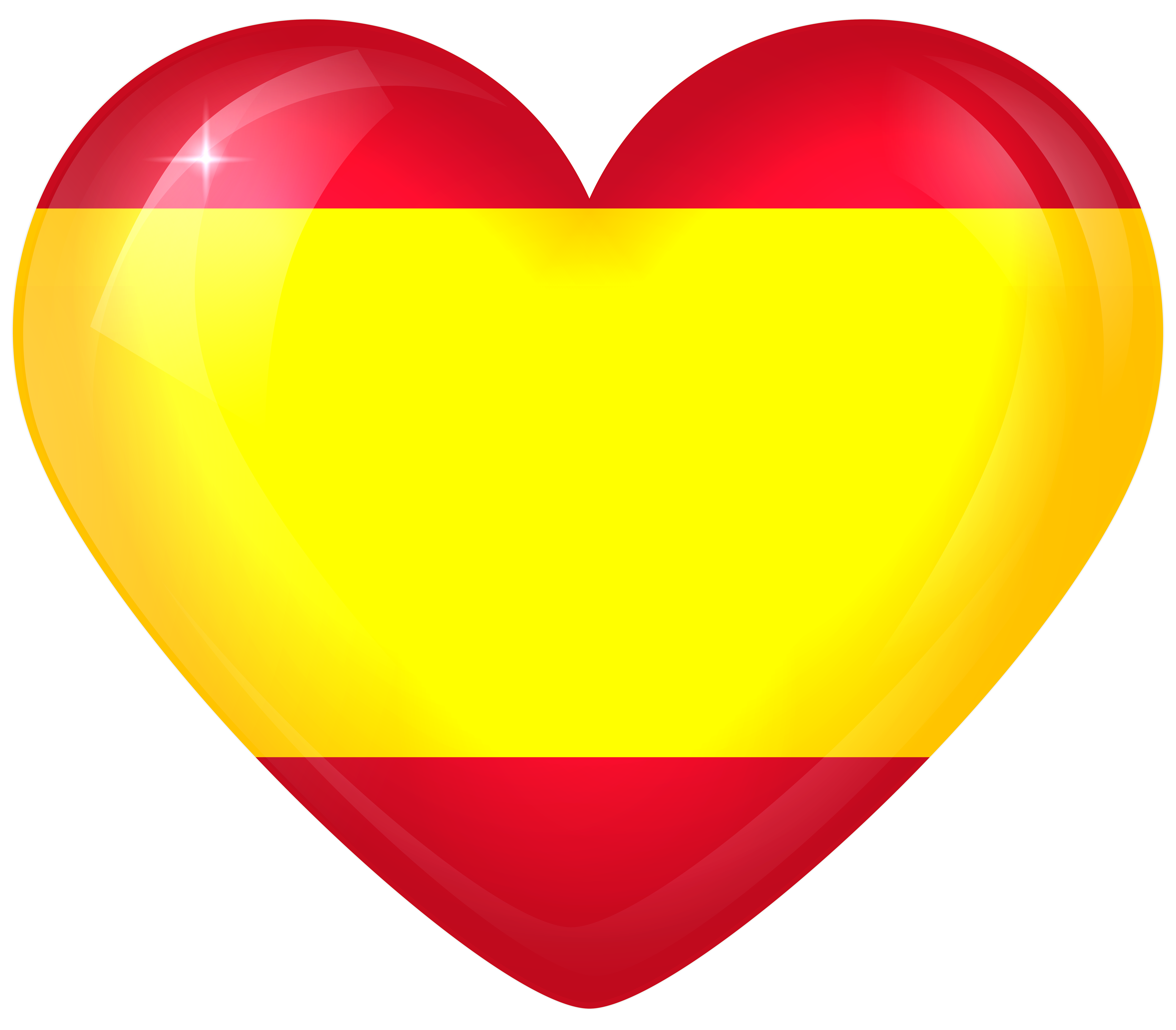 Flag Spanish-catalan heart, white background