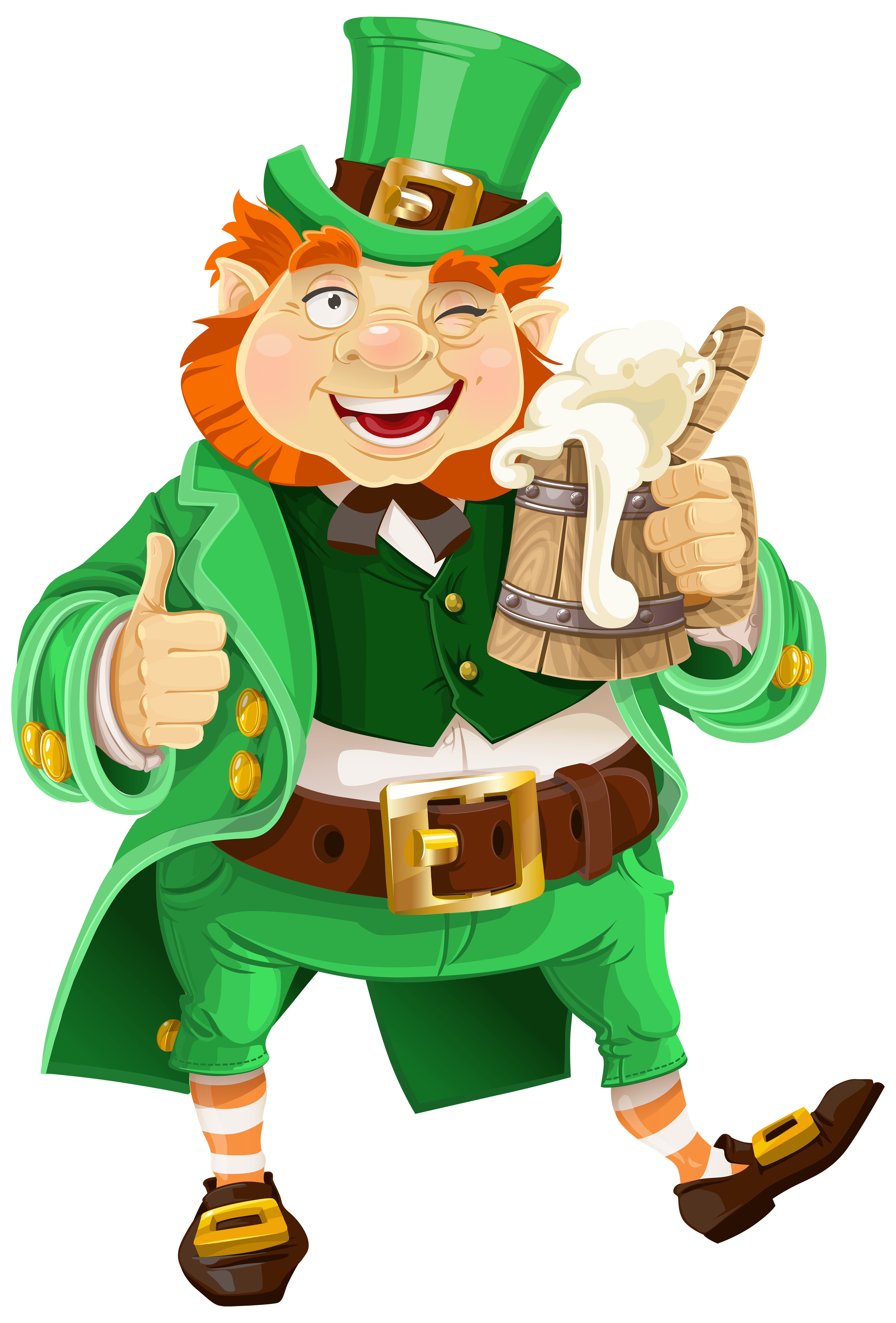 St Patricks Day Clipart - leprechaun-holding-mug-of-green-drink-st-patricks- day-clipart-318 - Classroom Clipart