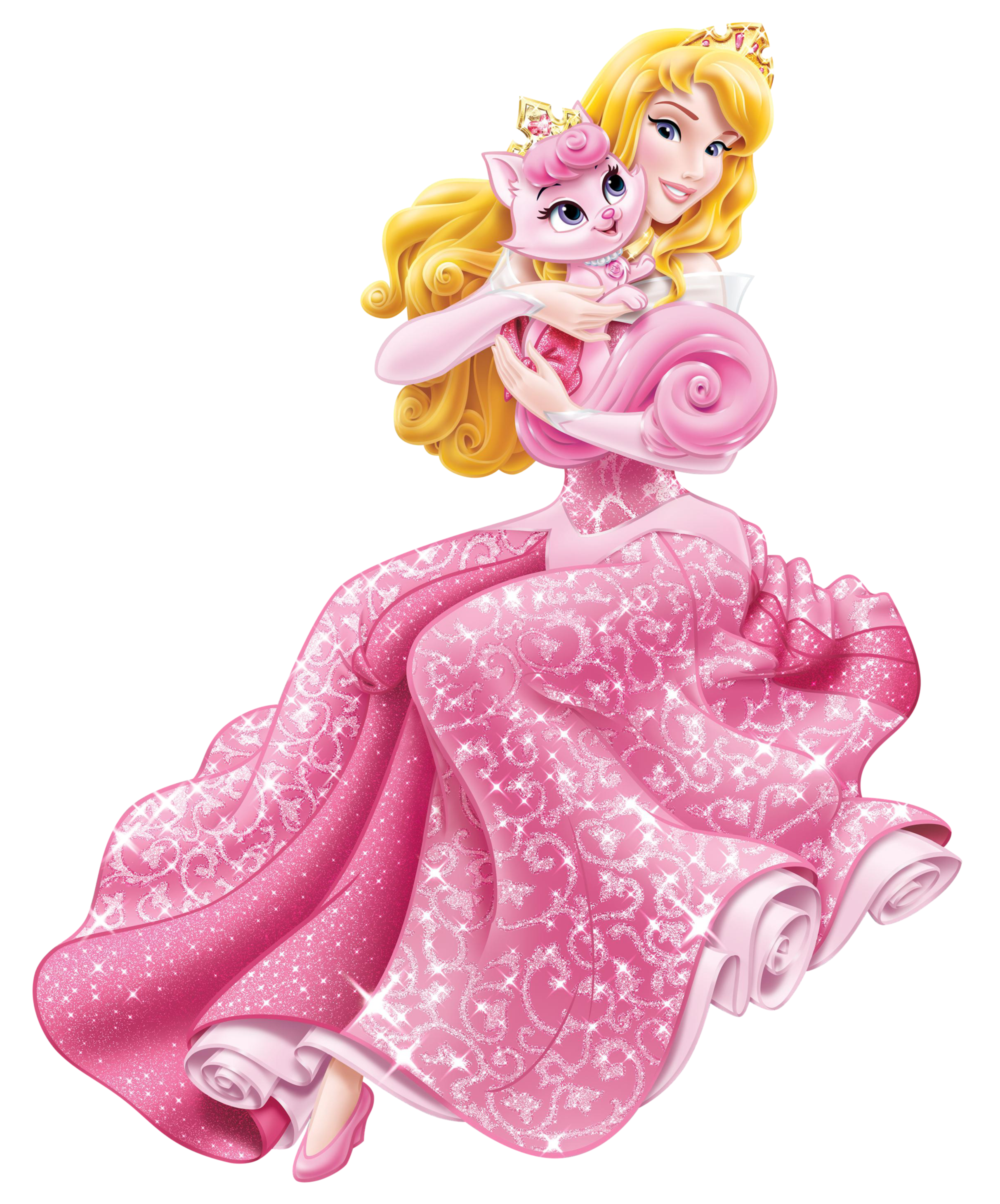 Disney Princess Aurora with Little Kitten Transparent PNG Clip Art Image​   Gallery Yopriceville - High-Quality Free Images and Transparent PNG Clipart