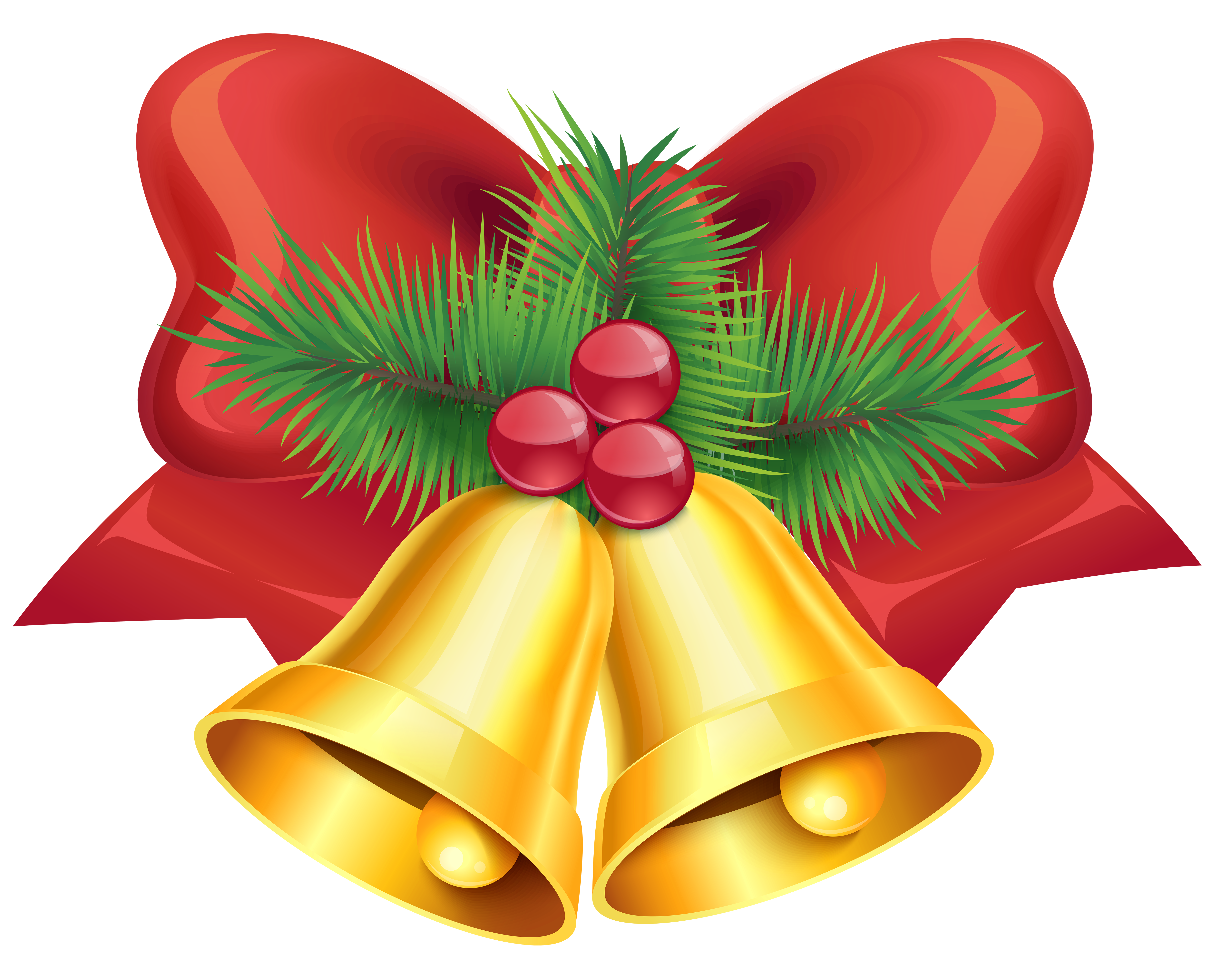 Christmas Red Bow and Bells Transparent PNG Clip Art Image​  Gallery  Yopriceville - High-Quality Free Images and Transparent PNG Clipart