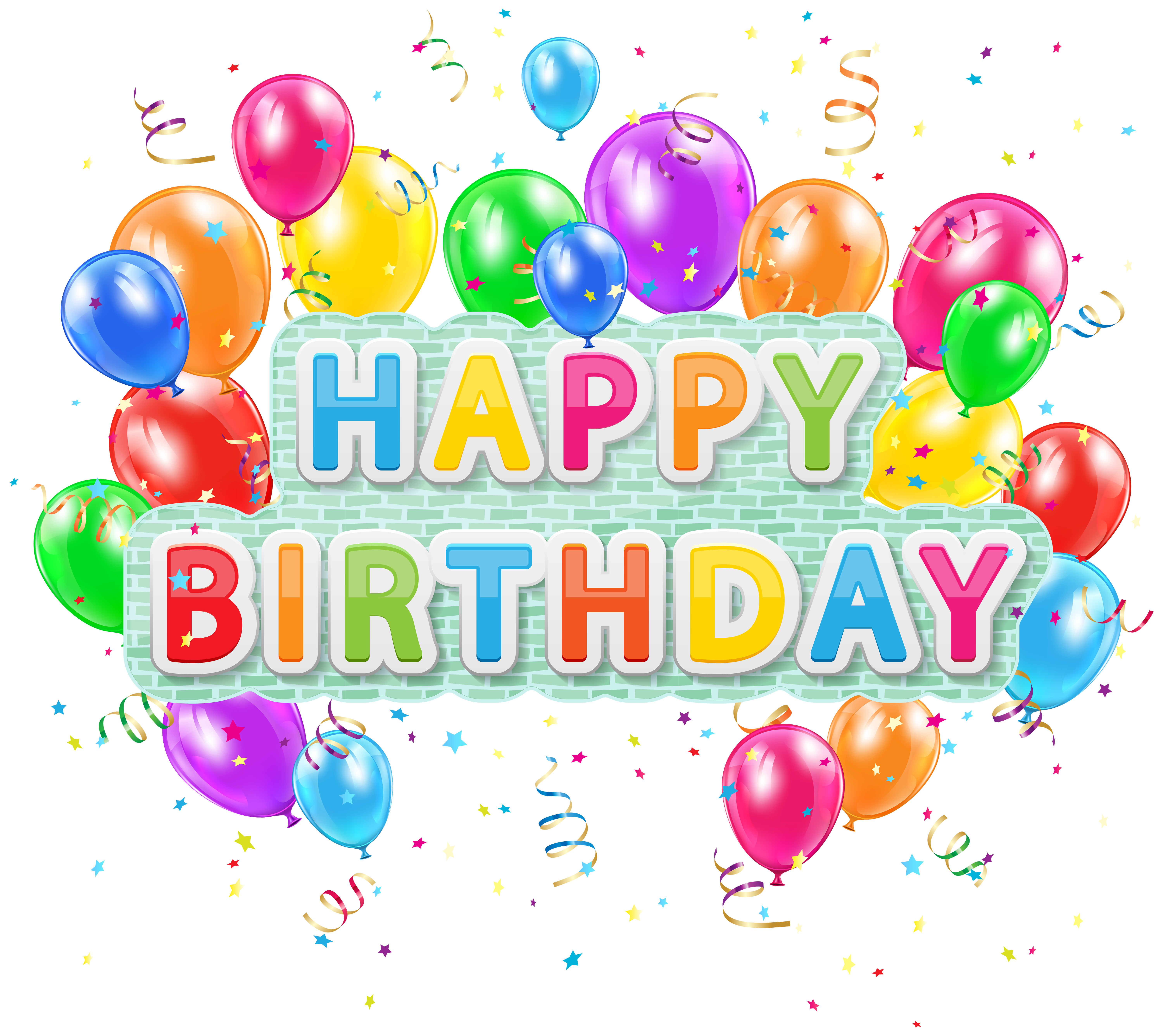 happy birthday flowers and balloons clipart