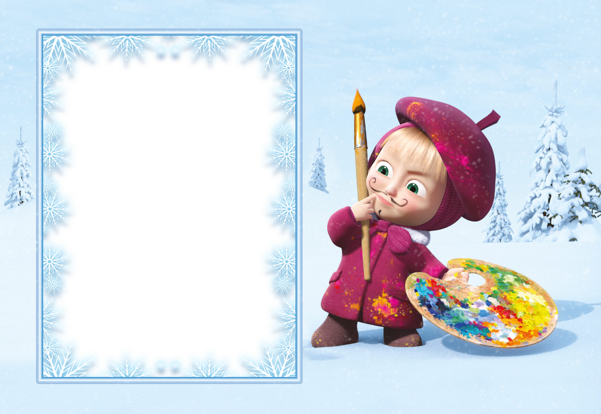 Masha and the Bear Kids Snowy Transparent PNG Frame​ | Gallery Yopriceville  - High-Quality Free Images and Transparent PNG Clipart