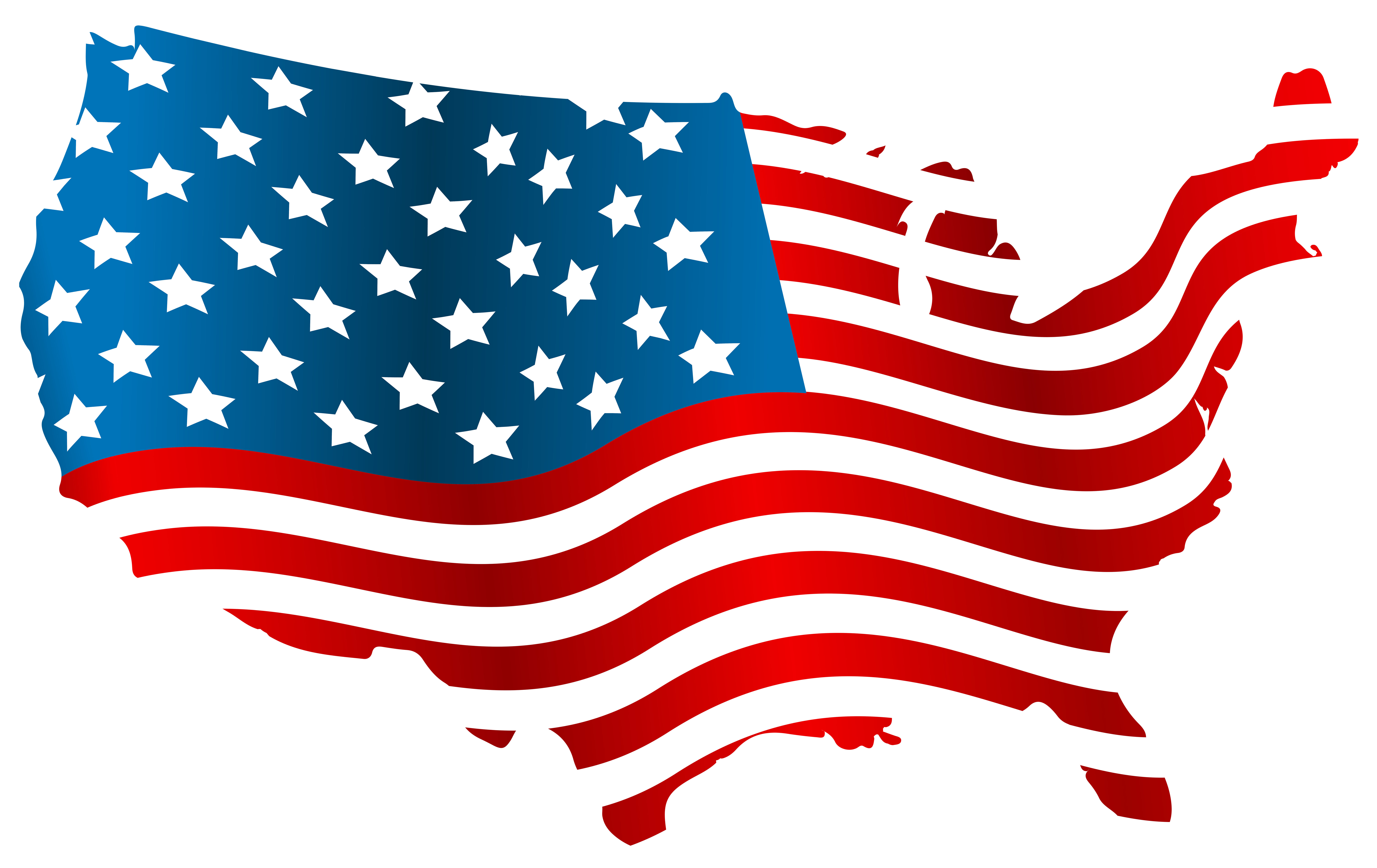 USA Flag Map PNG Clip Art Image​