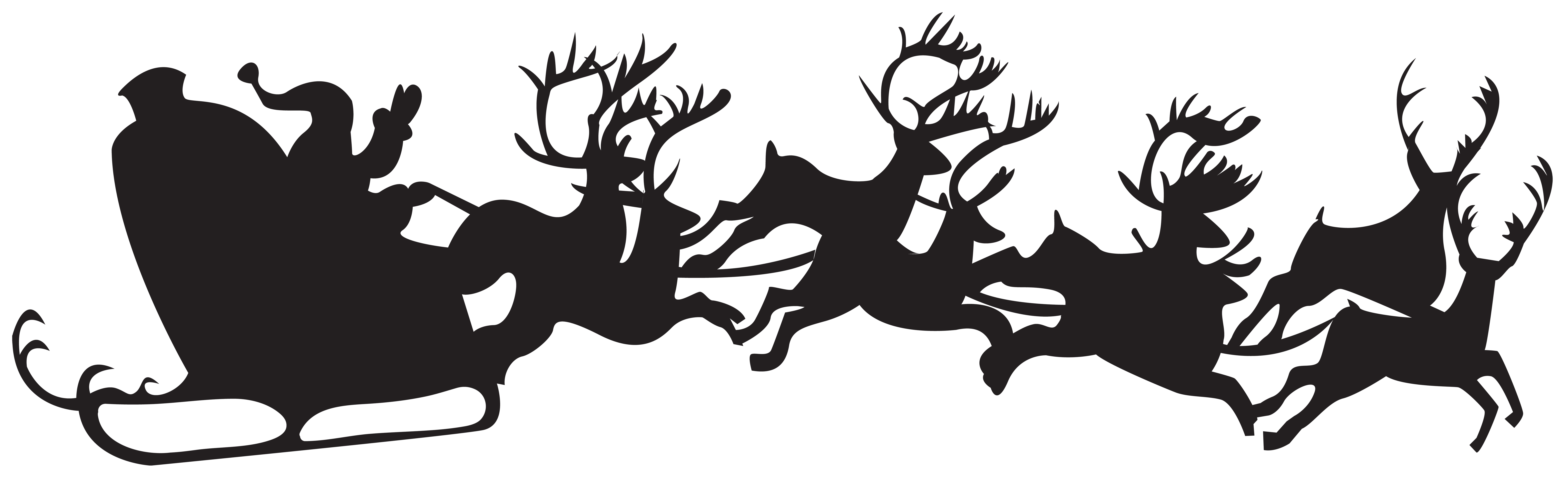 Christmas Silhouette Santa Claus With Sleigh Png Clip Art Gallery Yopriceville High Quality Images And Transparent Png Free Clipart