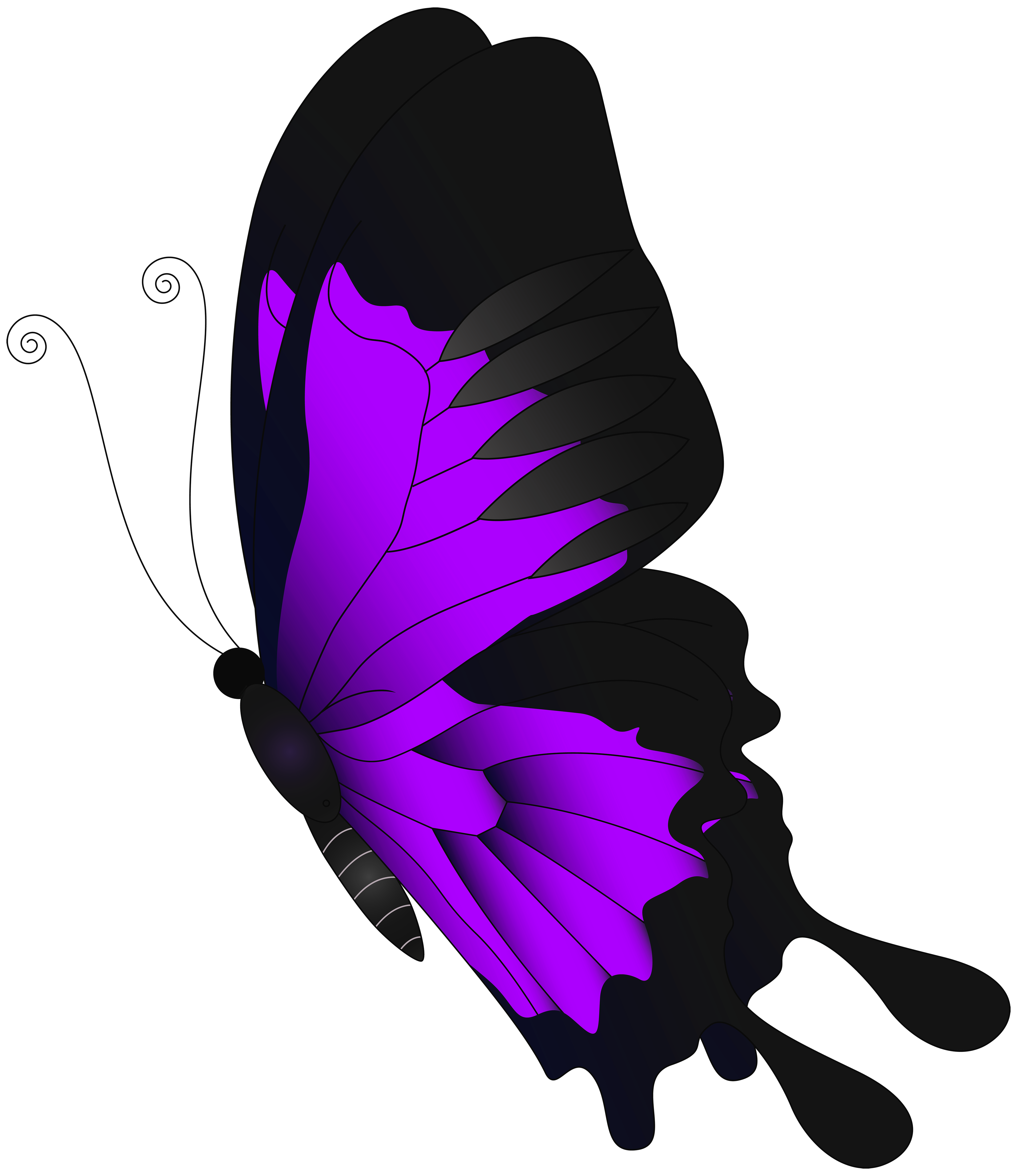 Purple Flying Butterfly PNG Clip Art​