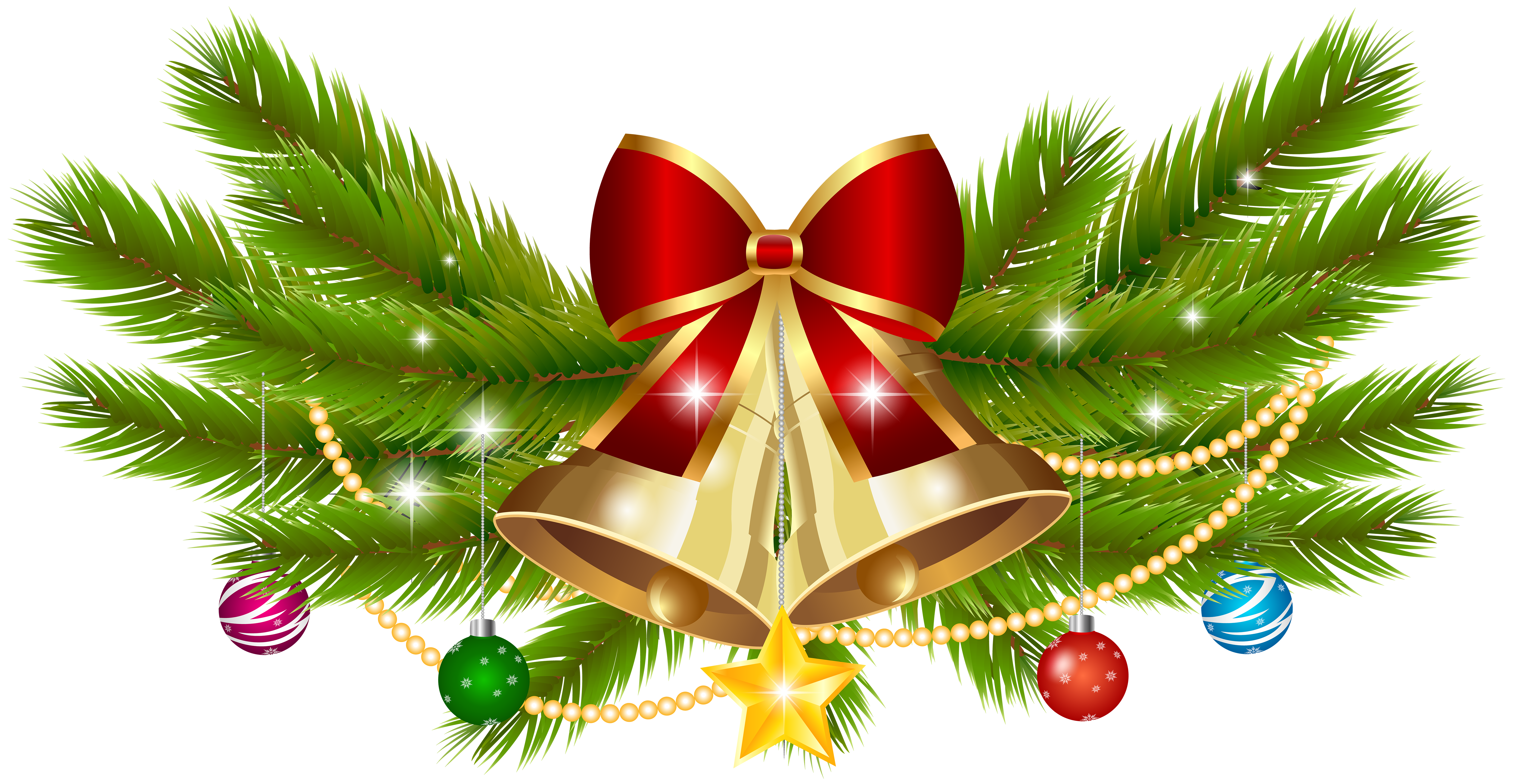 Holiday Outline Clipart-christmas bell decorated with a ribbon