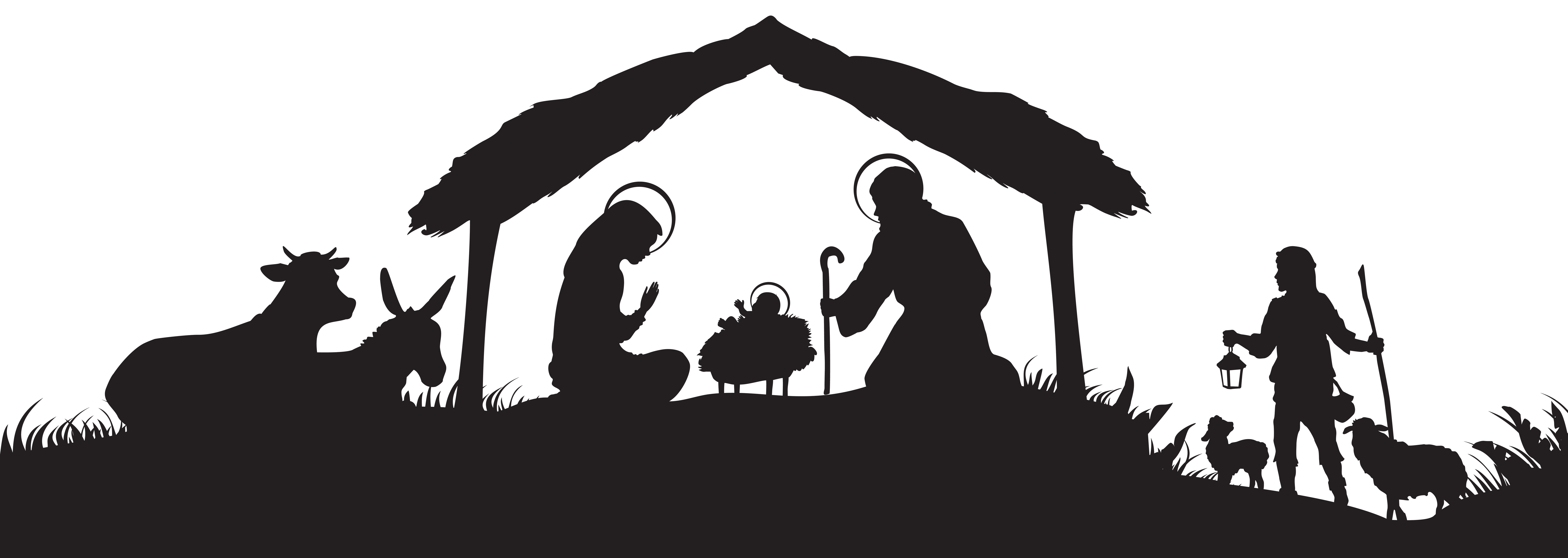 nativity scene silhouette clip art