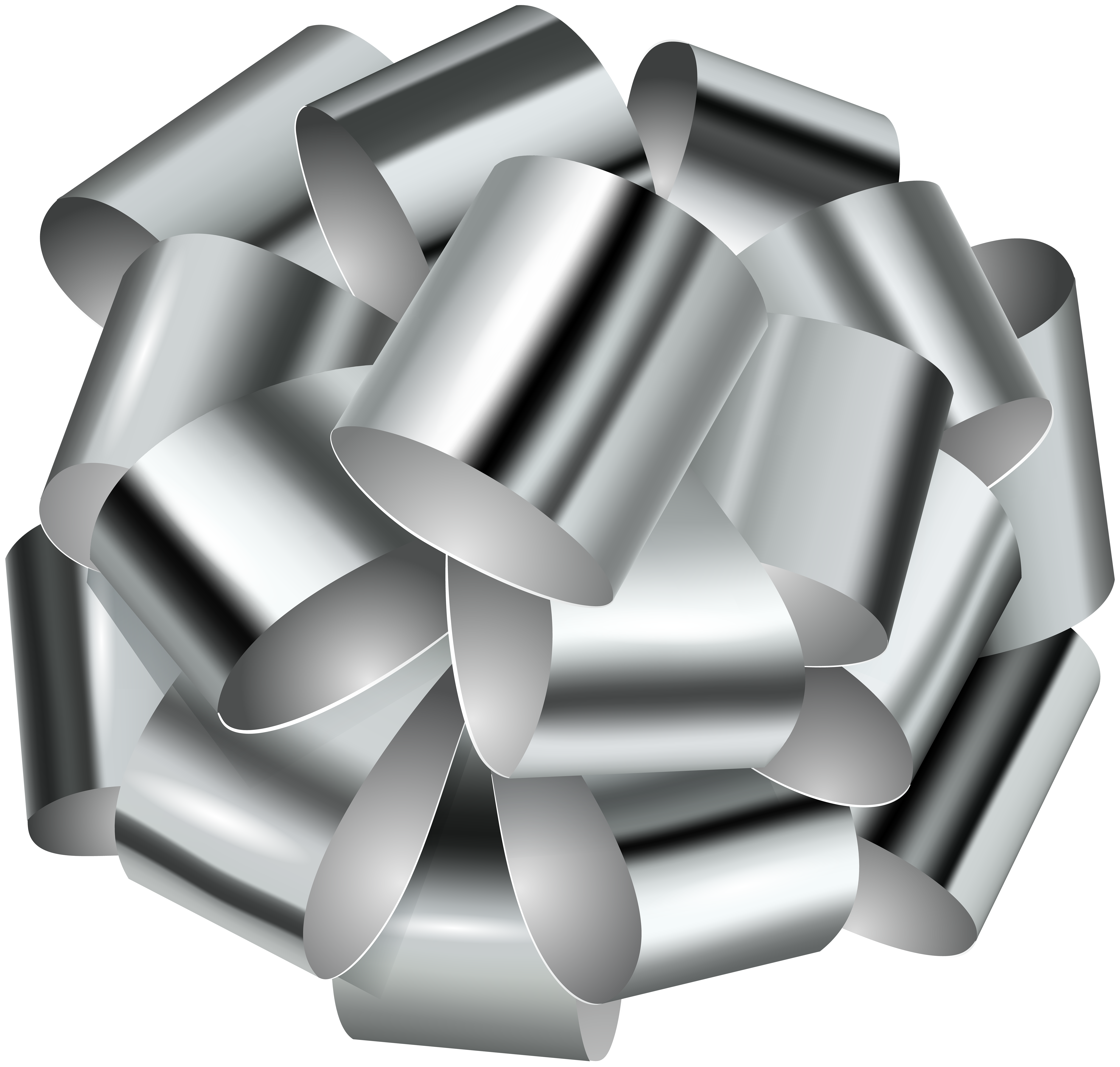 Silver Bow Ribbon, Bow Ribbon, Ribbon, Bow PNG Transparent Image