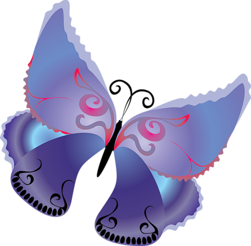 purple cartoon butterfly