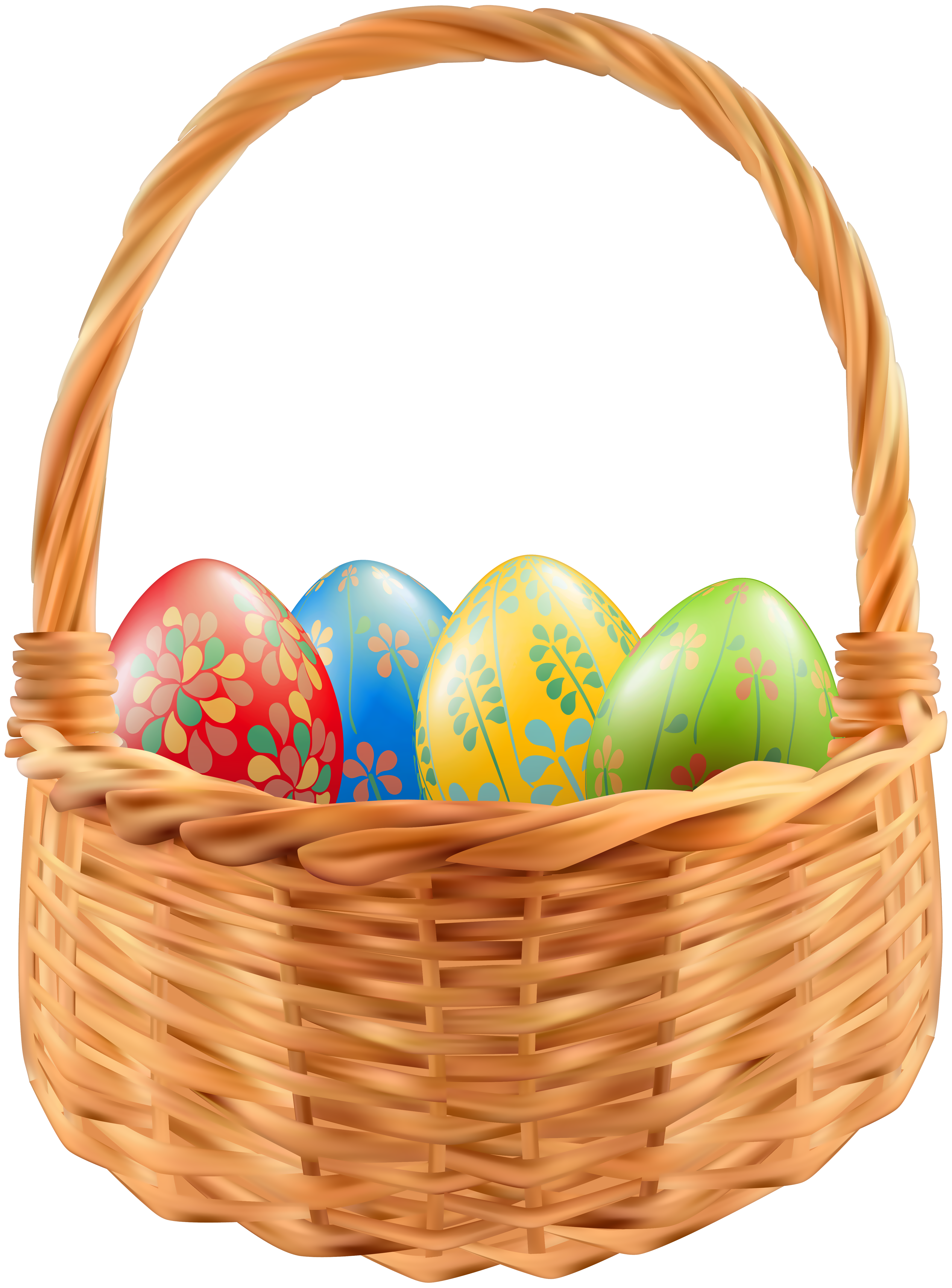 Easter Eggs in Basket PNG Transparent Clipart​